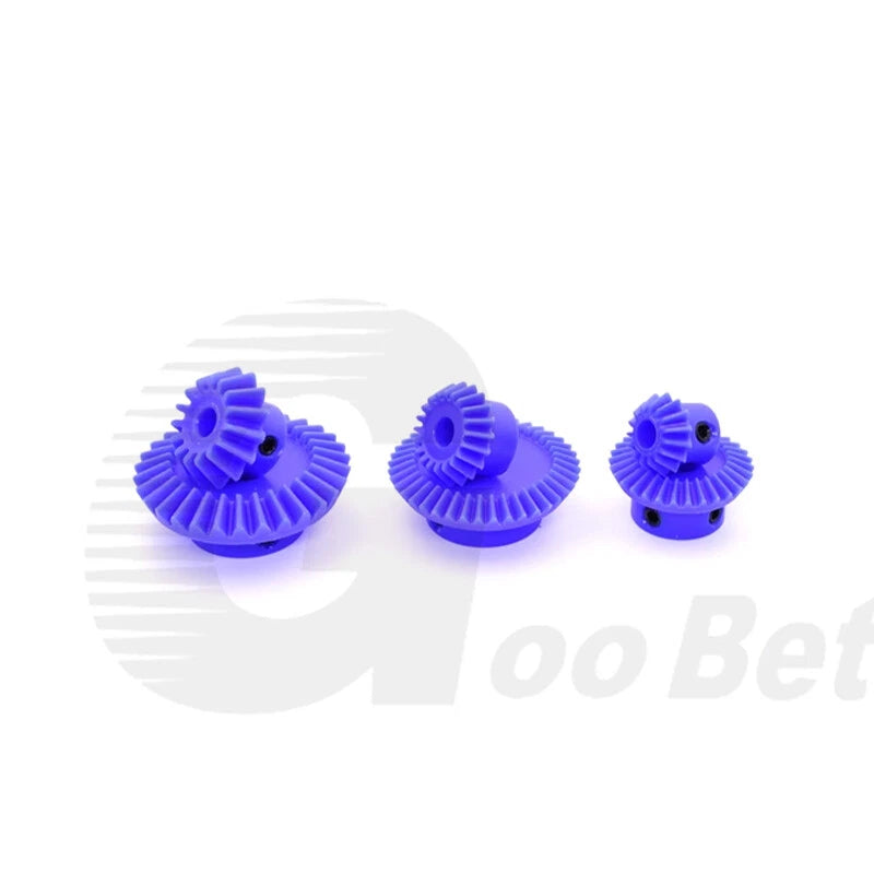 Module 1.5 Straight Bevel Gear Nylon 15 - 40 Tooth 1:2 Pairing 6-20mm Bore Blue