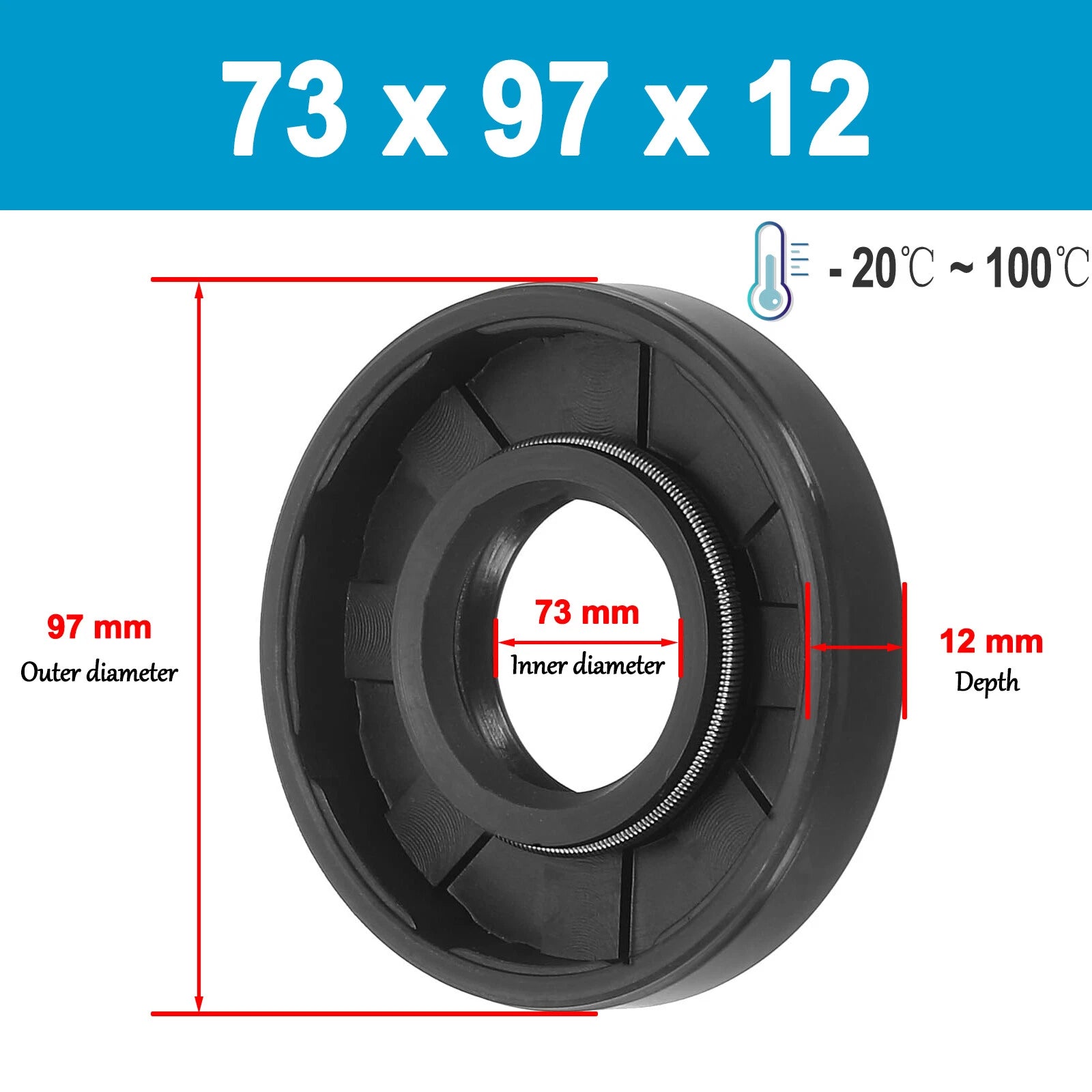 68 69 70 71 72 73 74mm ID Rubber Double Lip TC Oil Shaft Seal for Car Automotive