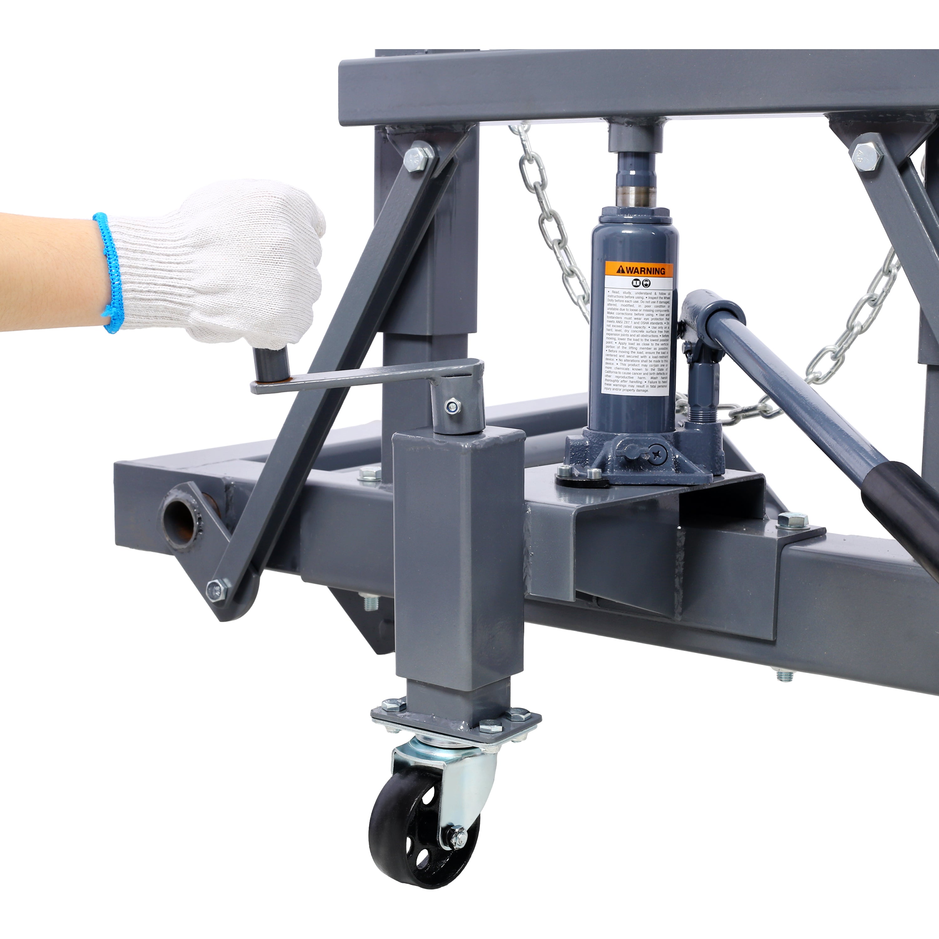 1,500 Lb. Capacity, Adjustable Height Dual Wheel Dolly for Large Trucks