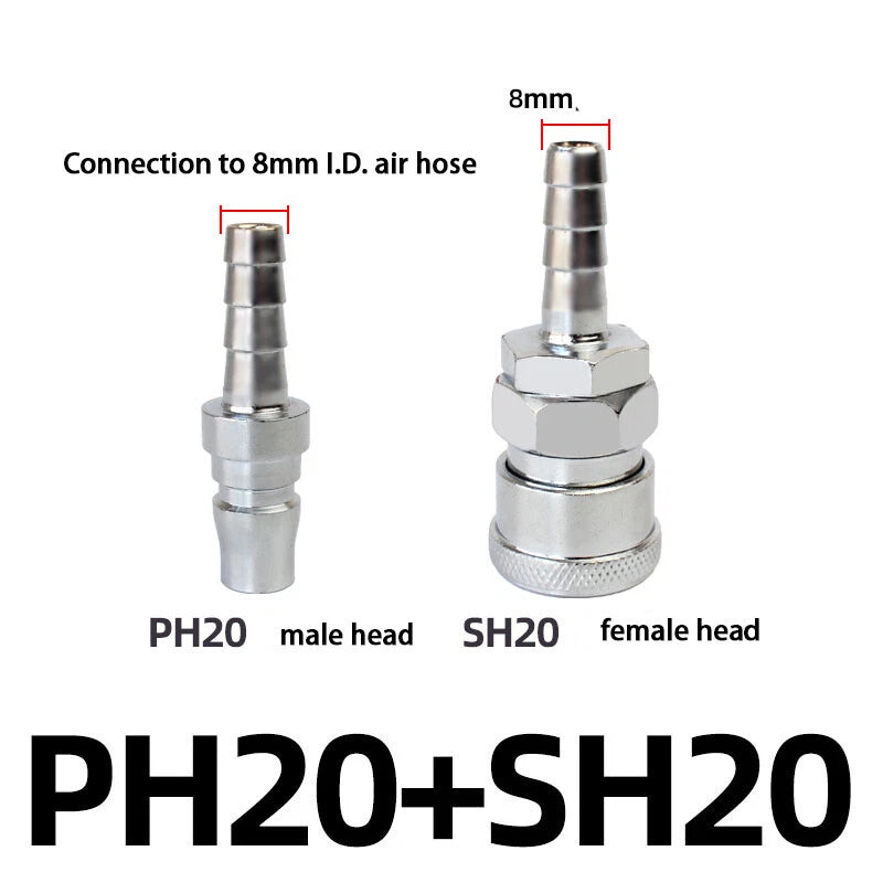 C-Type Self-Locking Air Line Quick Release Fittings — Hose Compressor Connectors