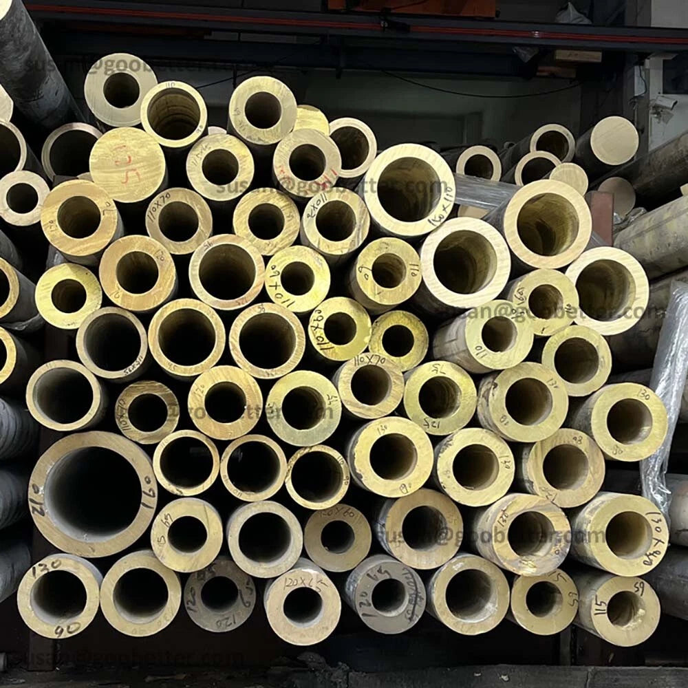 Bronze Brass Round Tube — OD 25mm–80mm, ID 15mm–60mm, Length 100mm