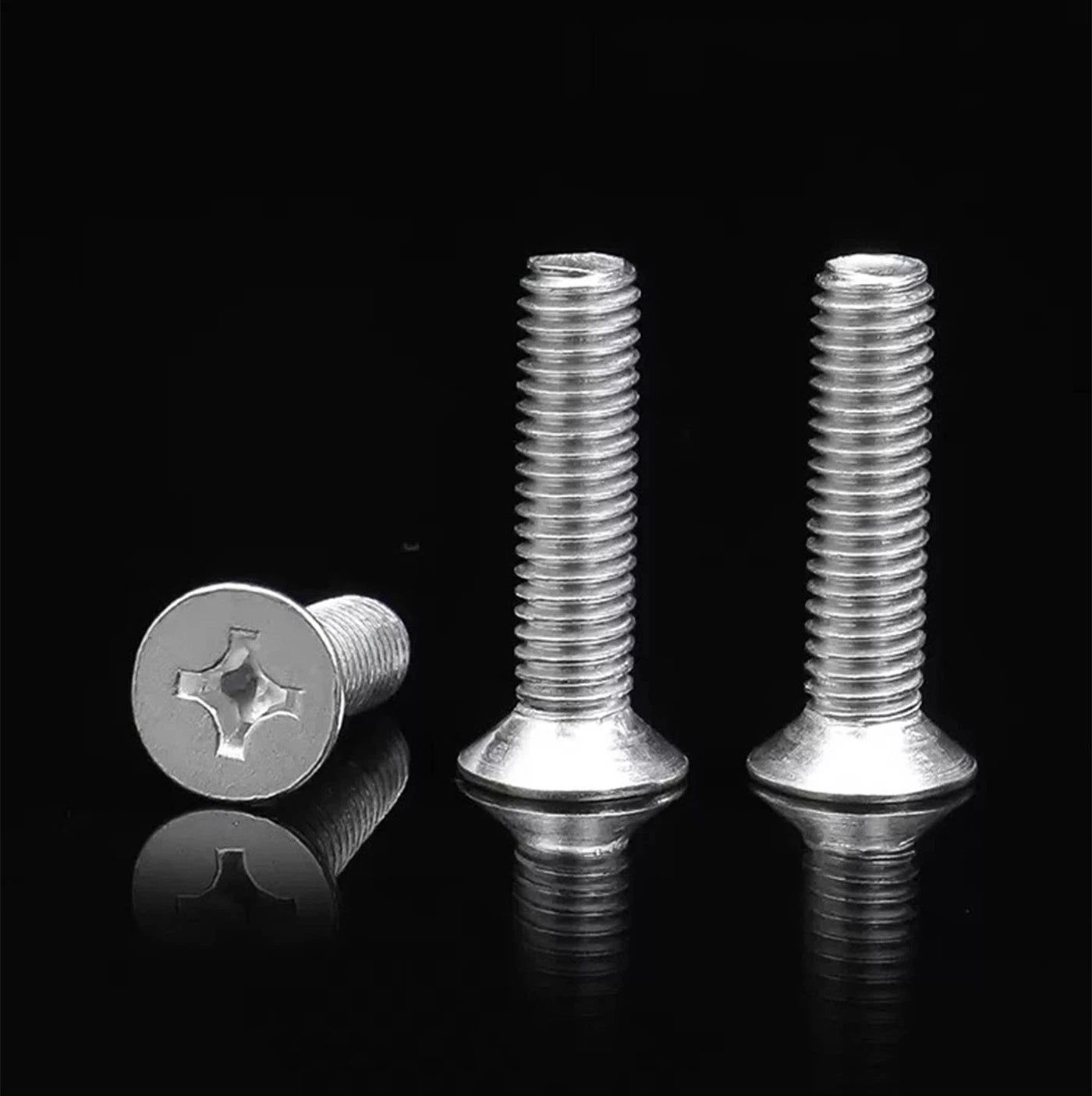 Phillips Countersunk Machine Screws DIN 965 | 6063 Aluminum | M1.7–M6