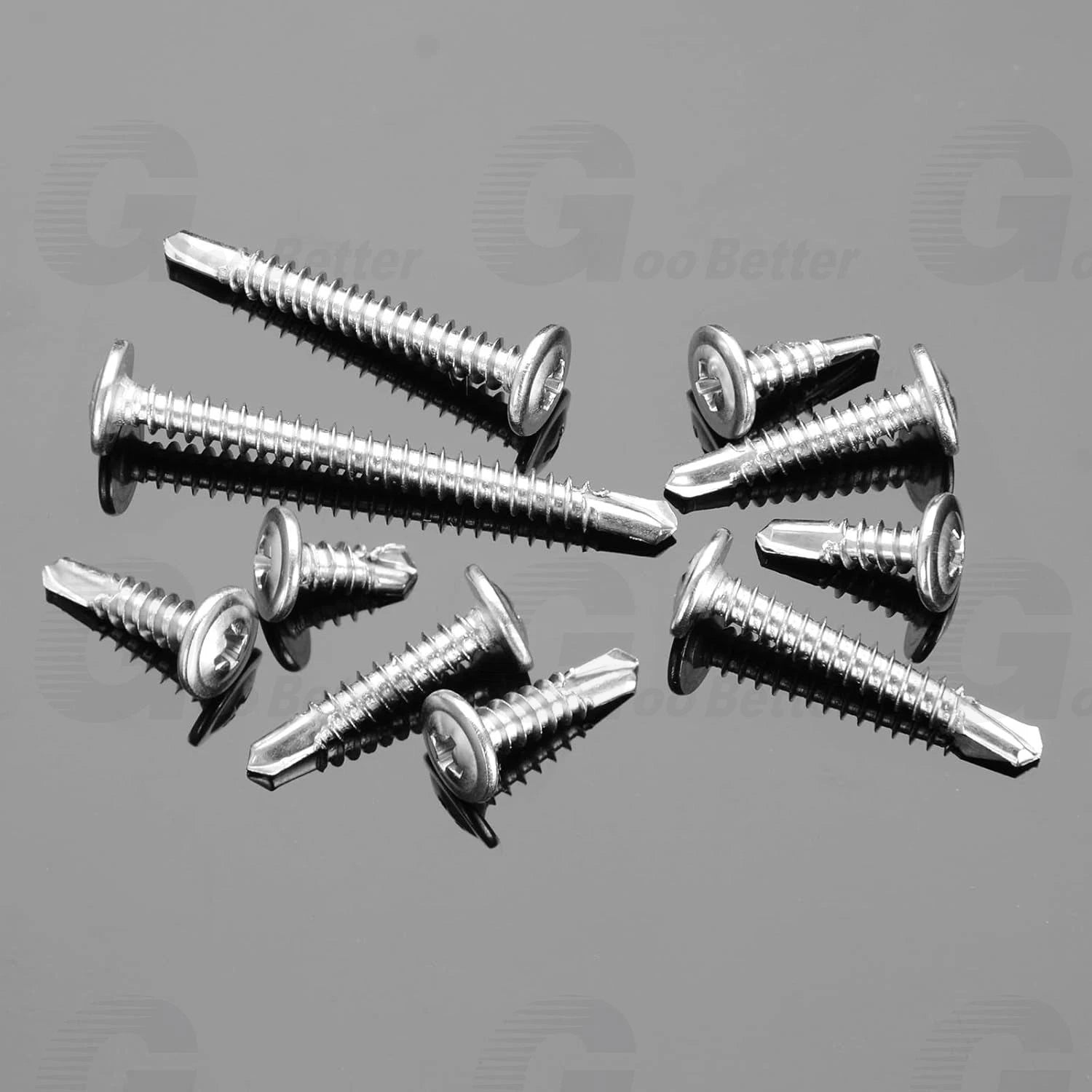 #8 Stainless Steel Wafer Head Sheet Metal Screws Assortment Kit (190pcs)