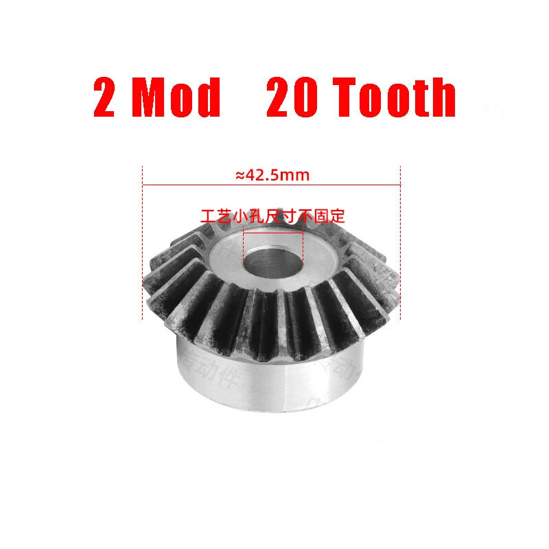 Bevel Gear 1/1.5/2 Mod 15-20 Teeth Transmission Gears Bevel Teeth 90° 45# Steel