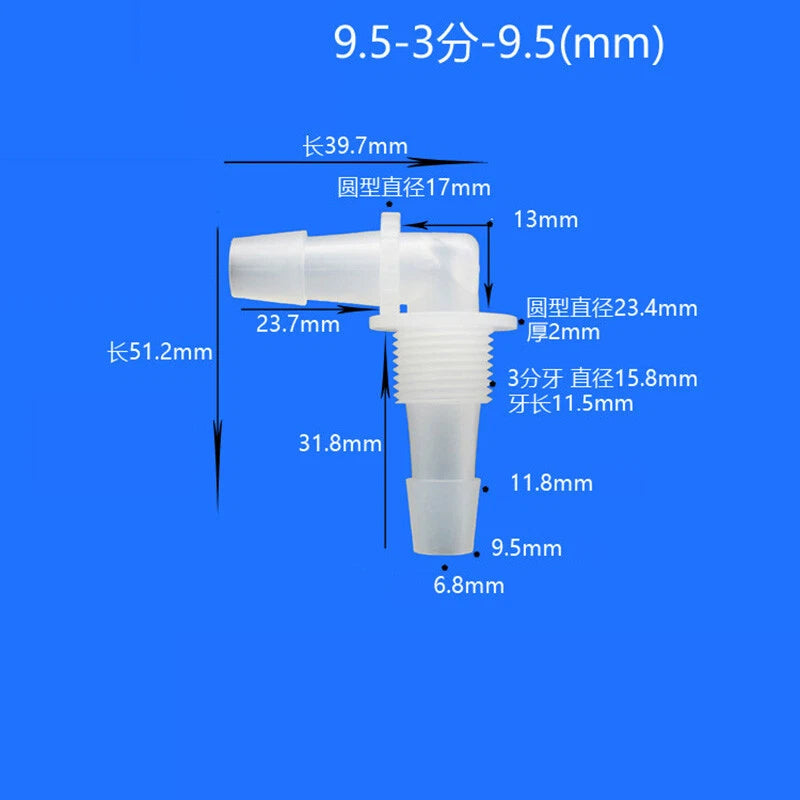 90 Degree Barbed Hose Fitting — Male Thread Plastic Elbow Connector for Air & Water Lines