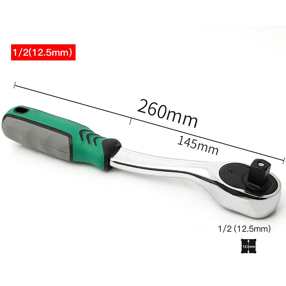 1/4" 3/8" 1/2" Drive Ratchet Socket Wrench Handle Quick-Release Spanner 72 Tooth
