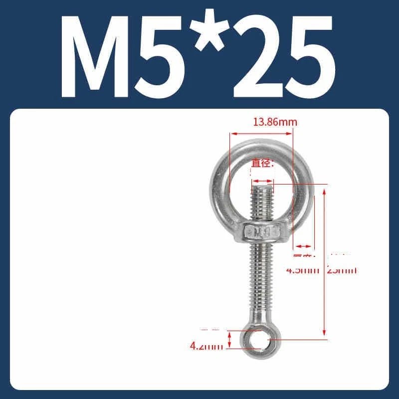 A2 Stainless Steel Eye Bolts with Nut — M5 M6 M8 M10 M12 Threaded Ring Screws - HomeDIYer