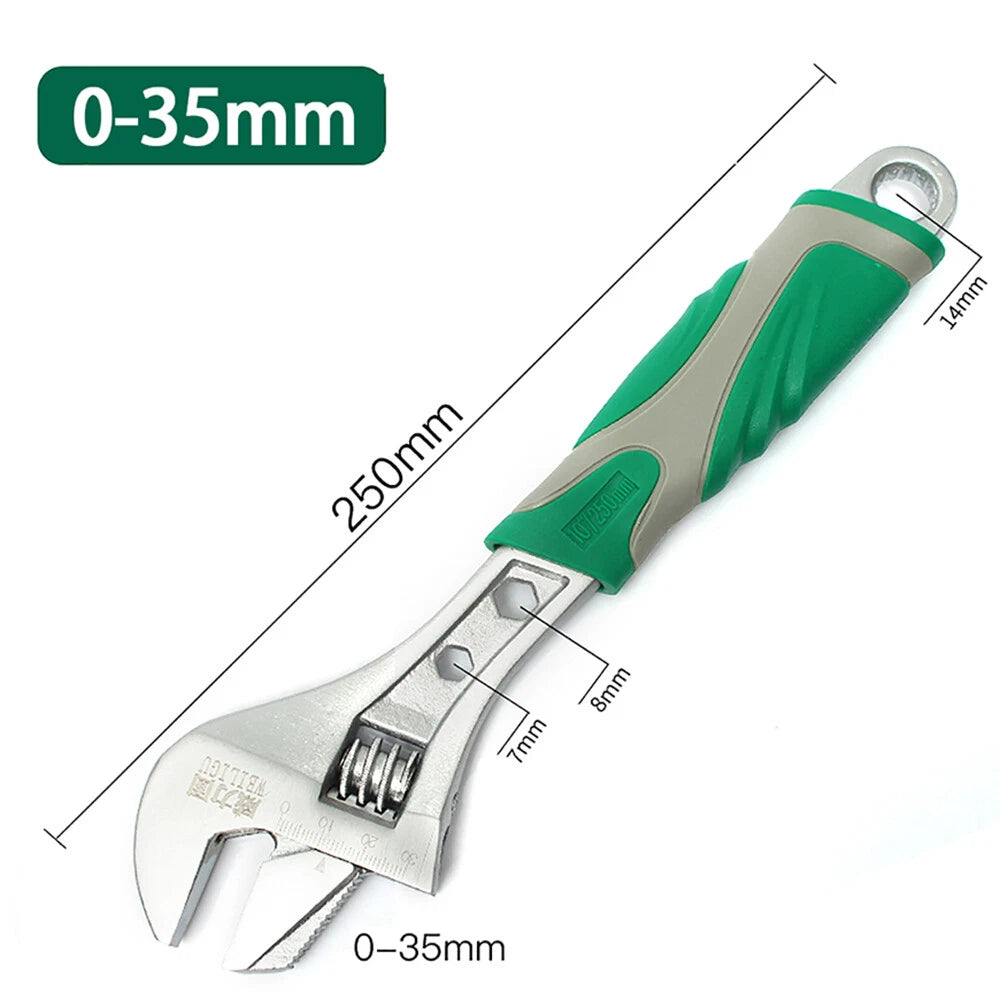 Adjustable Wrench Spanner 8 10" 12" Long 0-25 0-30 0-35 0-37 0-40 0-45mm Opening