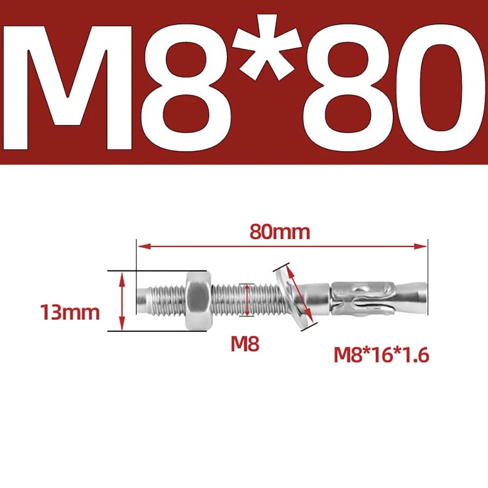316 Stainless Steel Through Bolts – Wall Expansion Anchor Bolts M6–M16 - HomeDIYer
