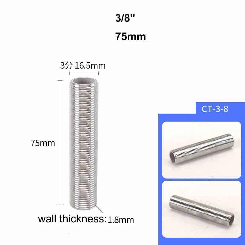 Male Thread Stud Rod A2 Stainless Steel Connector Pipe Fitting — 1/4" to 2"