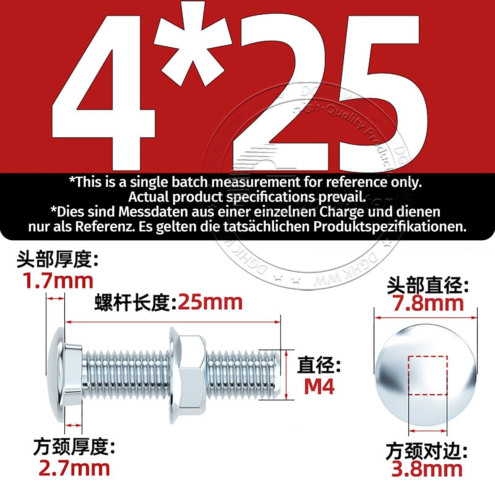 M4–M12 Cup Square Carriage Bolts with Hex Full Nuts | Zinc Plated | Sets of 2–50