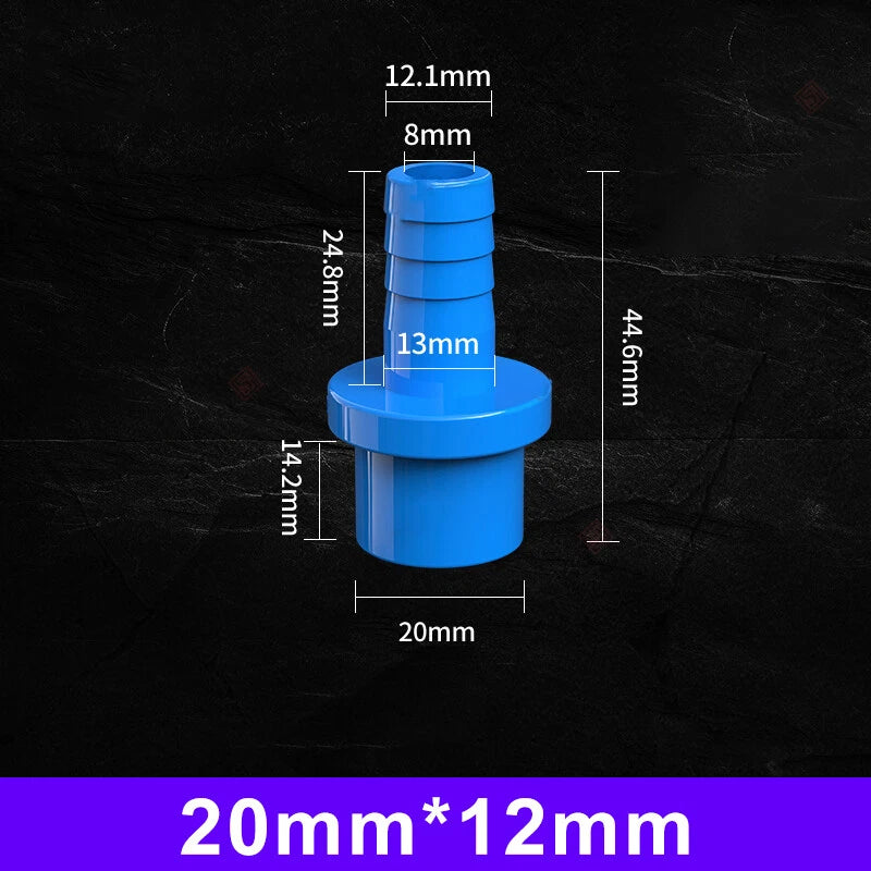 Blue Pagoda PVC Pipe Connector Fittings 20mm 25mm Adapter To Hose OD 5 8 10~20mm