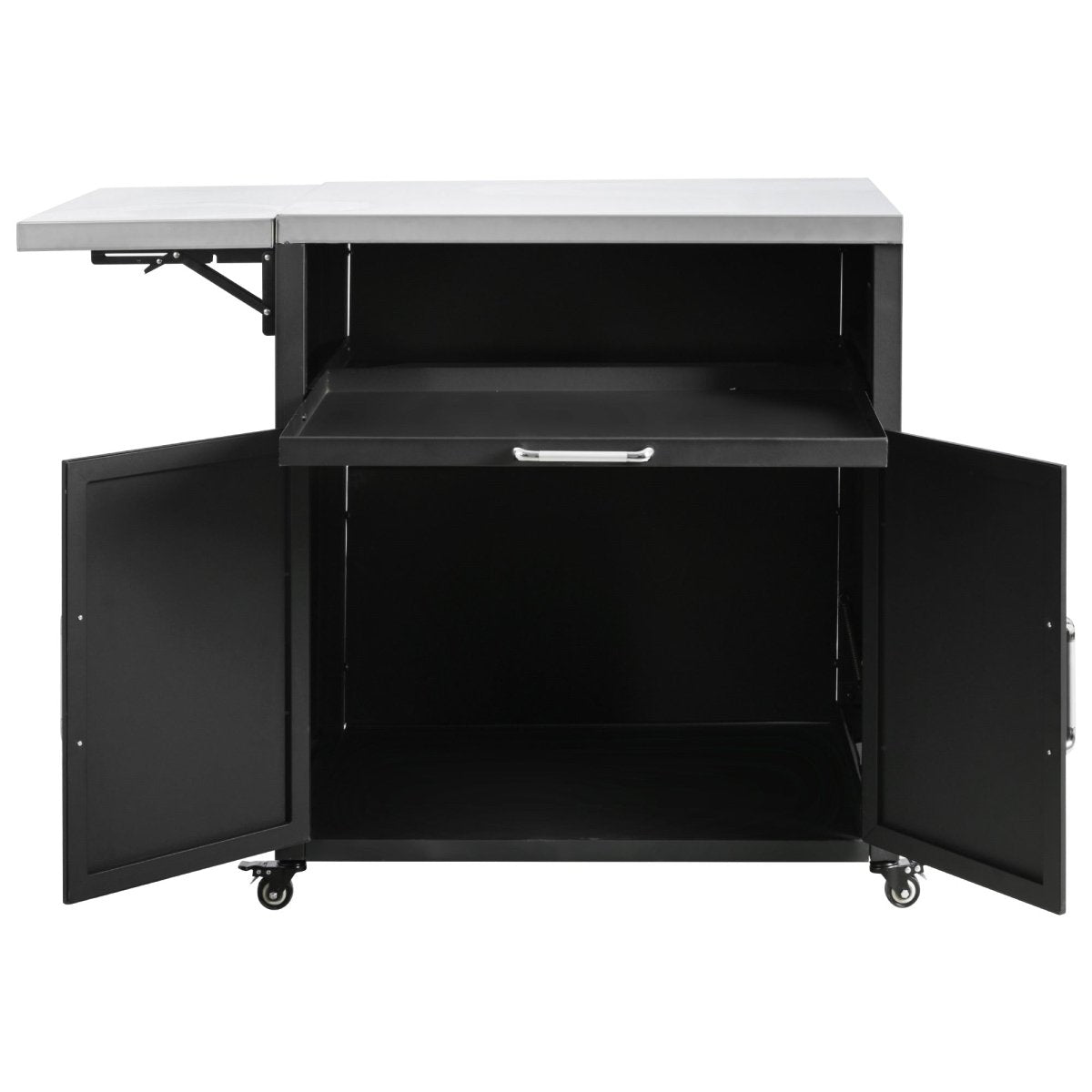 Versatile Outdoor Cabinet with Folding Work Surfaces & Lockable Wheels - HomeDIYer