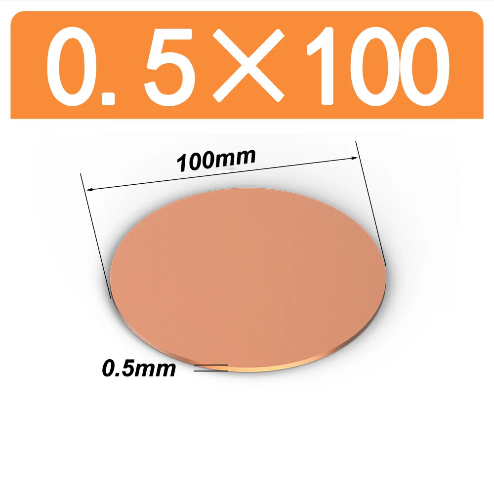 Solid Pure Copper Disc Blank Cut Round Sheet Plate Thick 0.5-3mm Dia 10mm-200mm