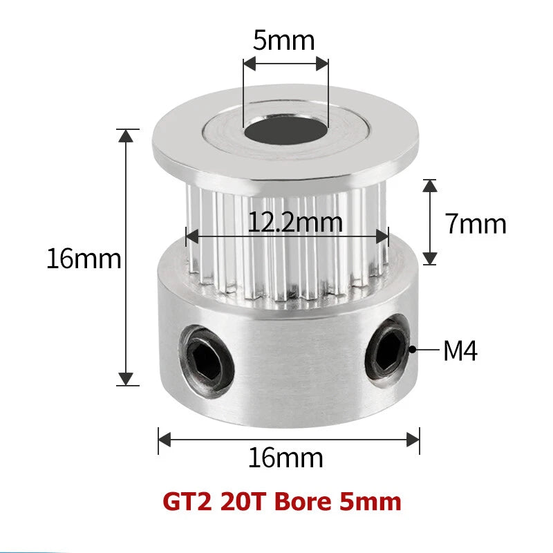 2GT 16T-40T Timing Belt Pulley Synchronous Aluminium 3D Printer Extruder Gear
