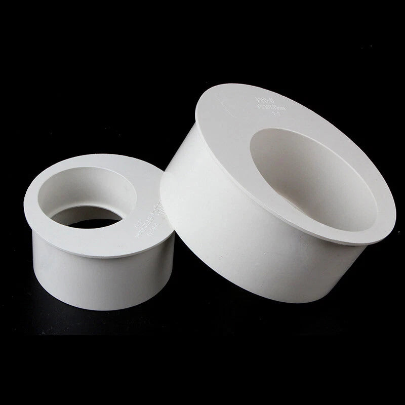 PVC Pipe Eccentric Reducing Bushing Fittings Connector Joints ID 50-160mm White
