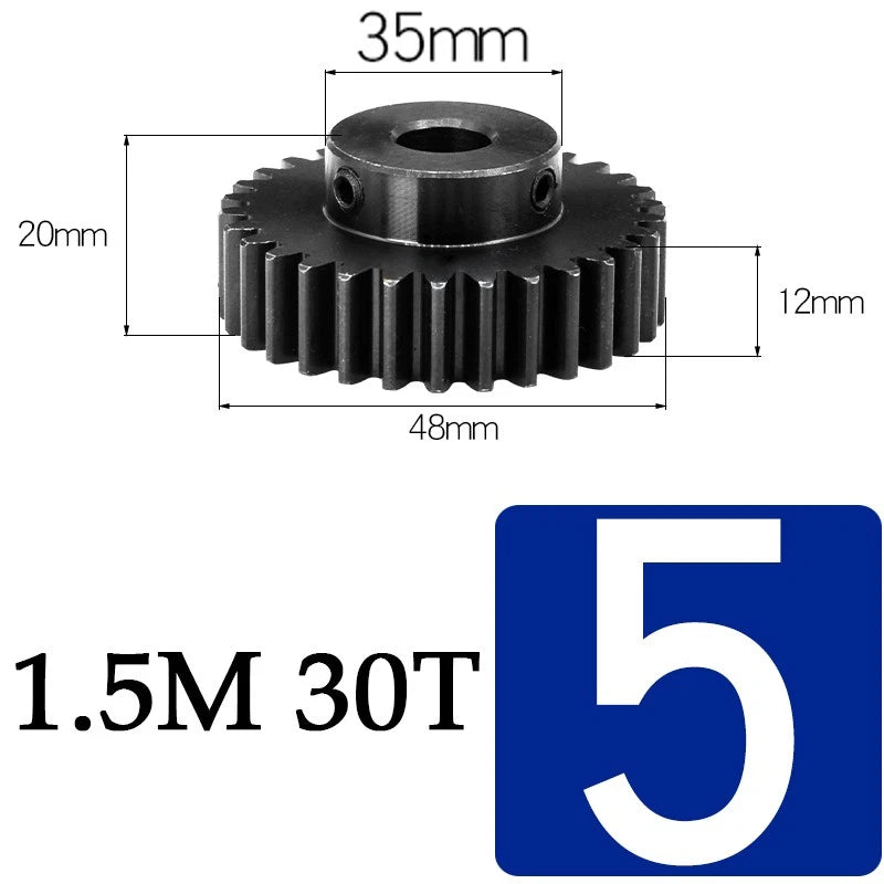 Spur Gears 1.5 Mod Transmission Gear With Step 45#Steel Pinion Motor Gear 30/80T
