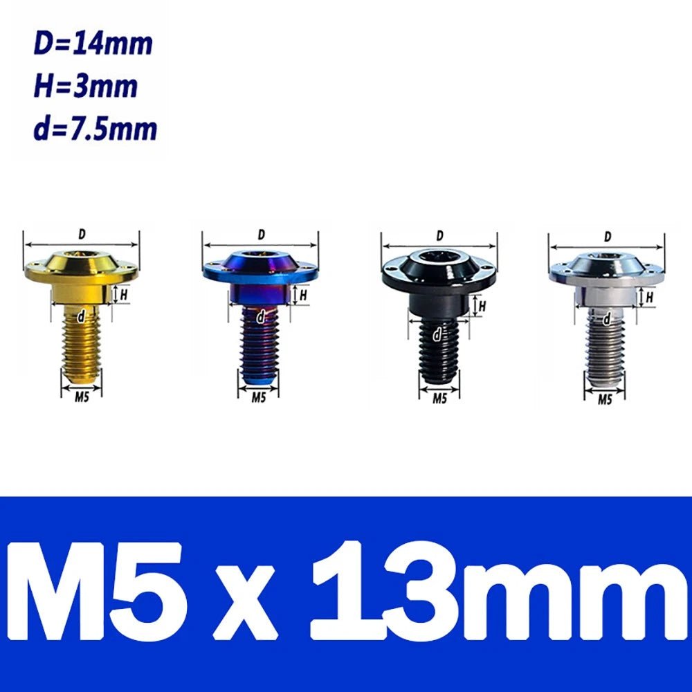 M5 Titanium Stepped Screw — Low Profile Torx Head with Washer | 13 15 16 19 20mm - HomeDIYer