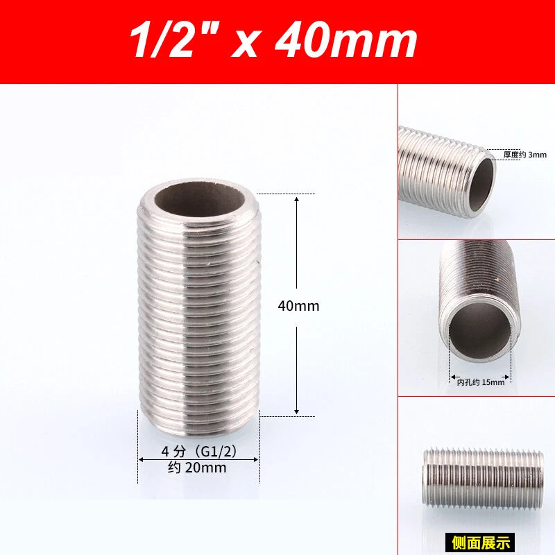 A2 Stainless Steel Male Threaded Rod Connector Stud — Pipe Fitting Bar