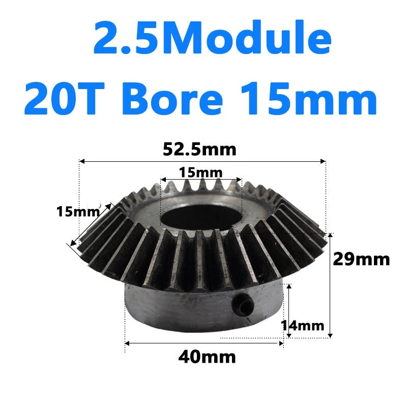 Bevel Gear 3 Module Ratio 1:1 Teeth 20 30 Bore Dia 14mm 15mm 16mm 17mm 18mm-50mm