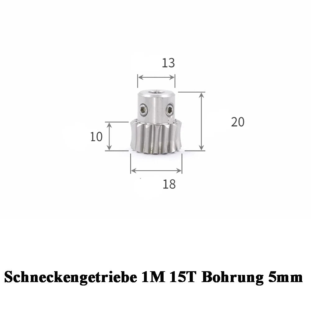 Stainless Steel A2 Module 1 Worm Shaft Worm Gear Wheel 15 to 60 Tooth Precision