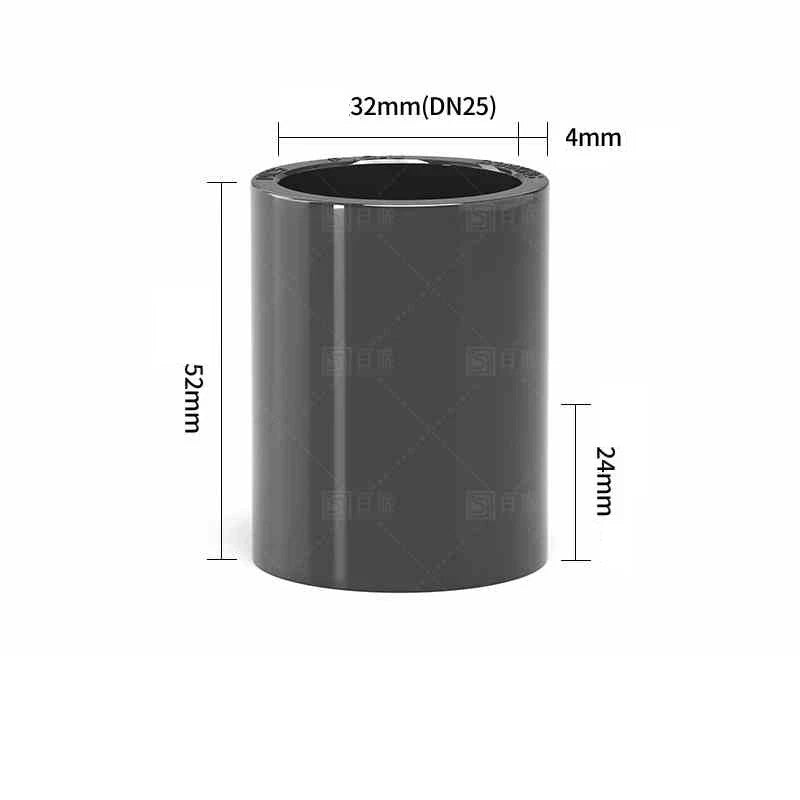 PVC Straight Pipe Coupling Socket Fitting 20–110mm Grey