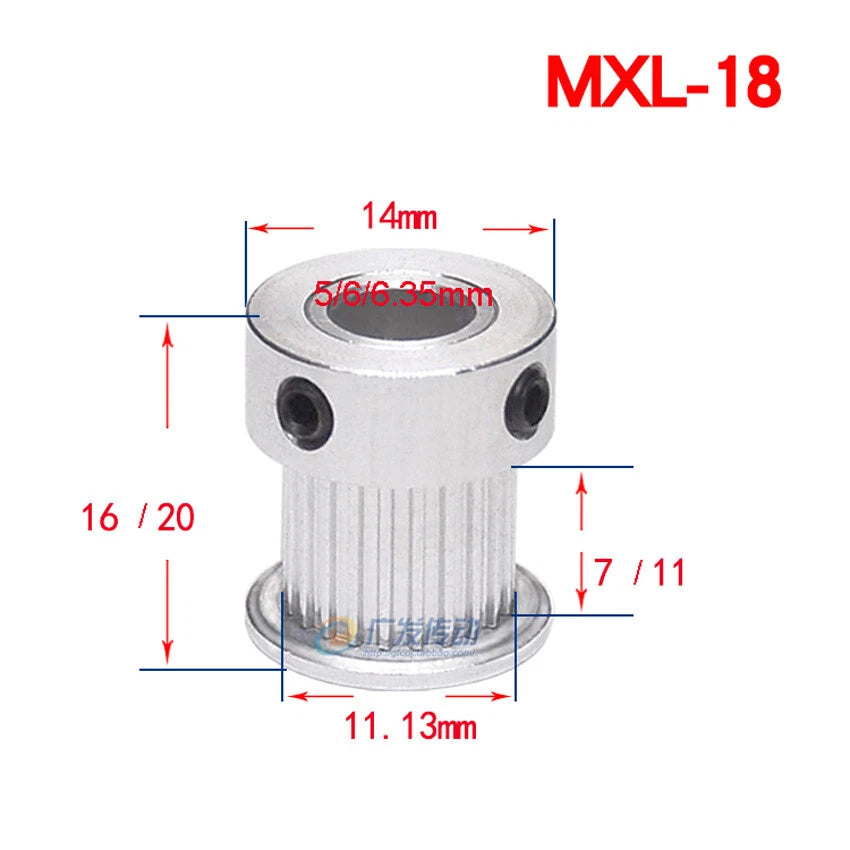 MXL 14-60T Timing Belt Pulley Pitch 2.032mm CNC Drive Pulleys Tooth Width 7mm