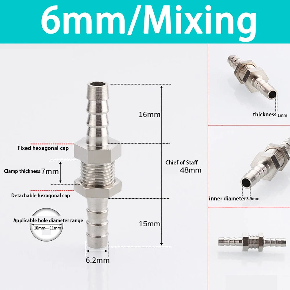 Copper Straight Hose Connector Double-Sided Female Thread