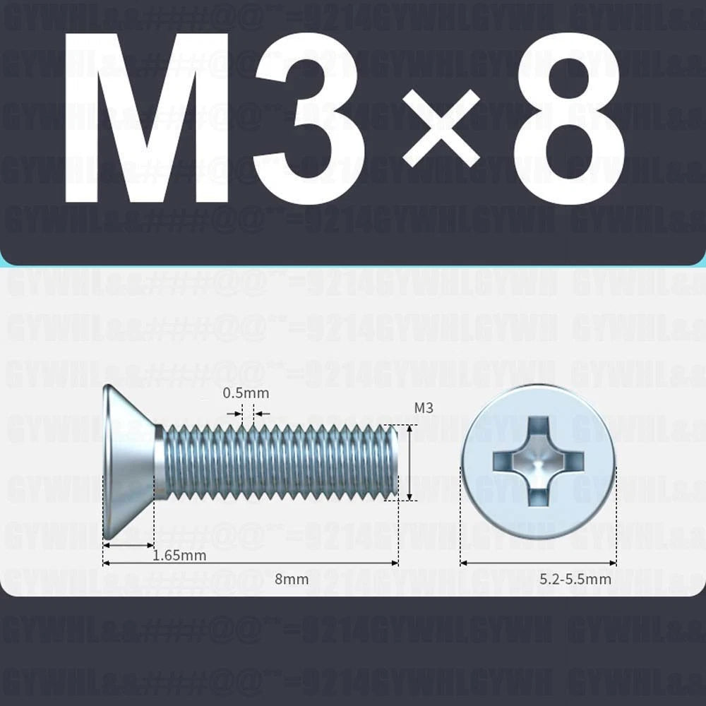 M3–M12 Zinc Plated Phillips Countersunk Machine Screws DIN 965 | Flat Head Bolts