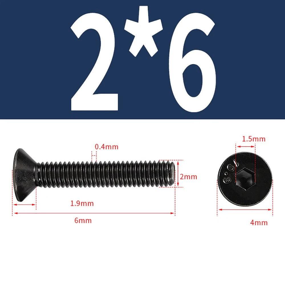 M2-M6 Countersunk Socket Head Cap Screws – Grade 10.9 Alloy Steel