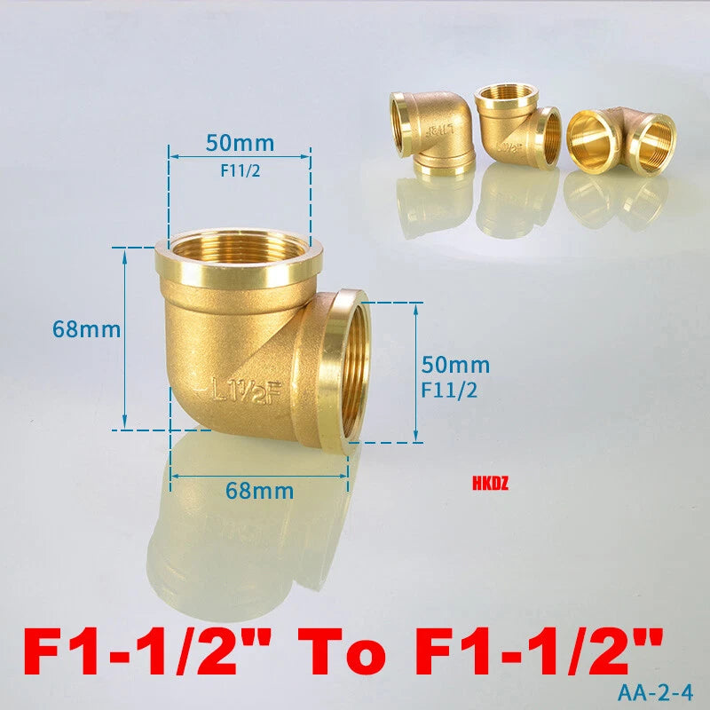 Brass L-Elbow Pipe Fittings 1 2"~2" BSP Female Male Threaded Reducing Connector