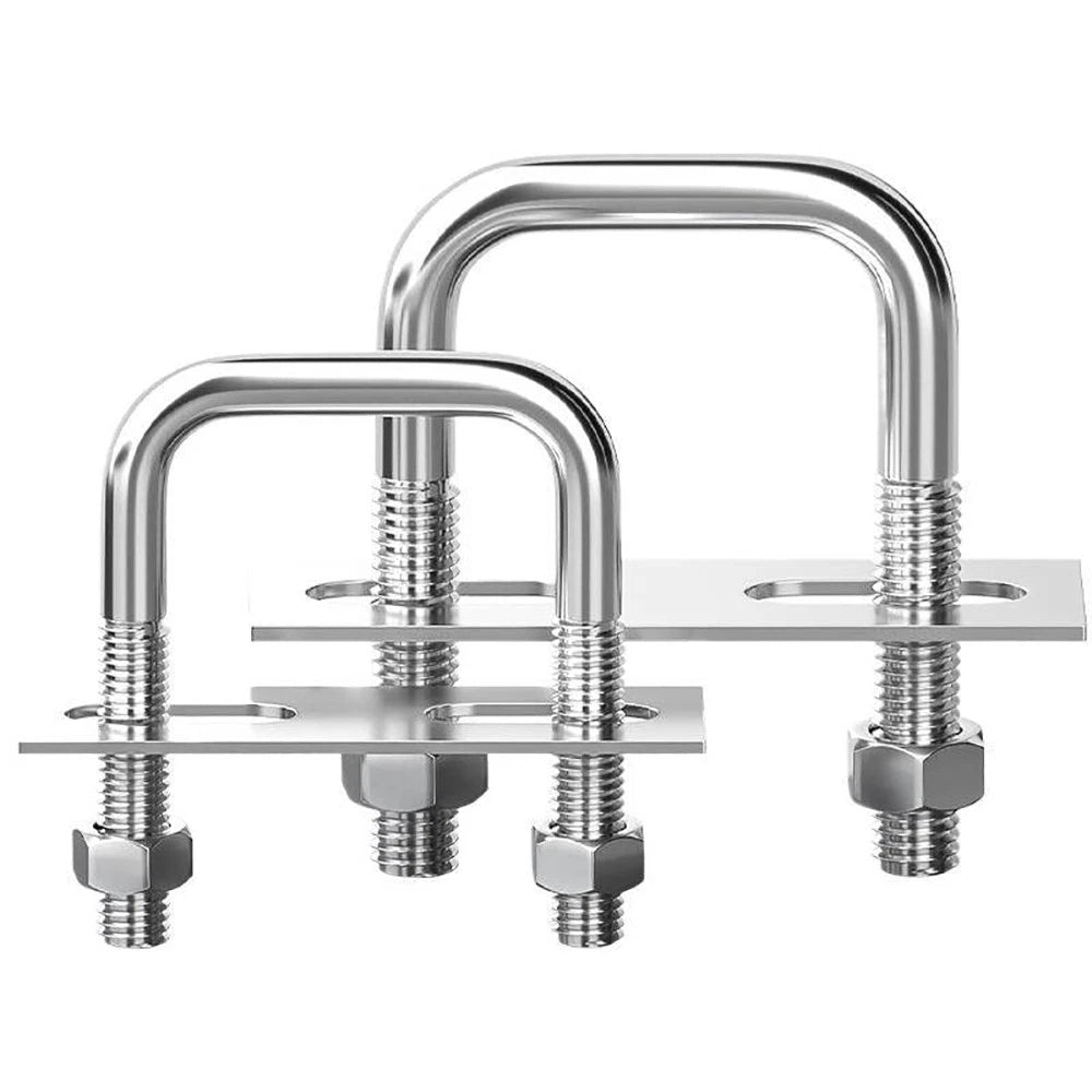 M6 U - Bolt with Plate and Nuts – Stainless Steel 304 (A2) for Trailer & Pipe Clamp - HomeDIYer