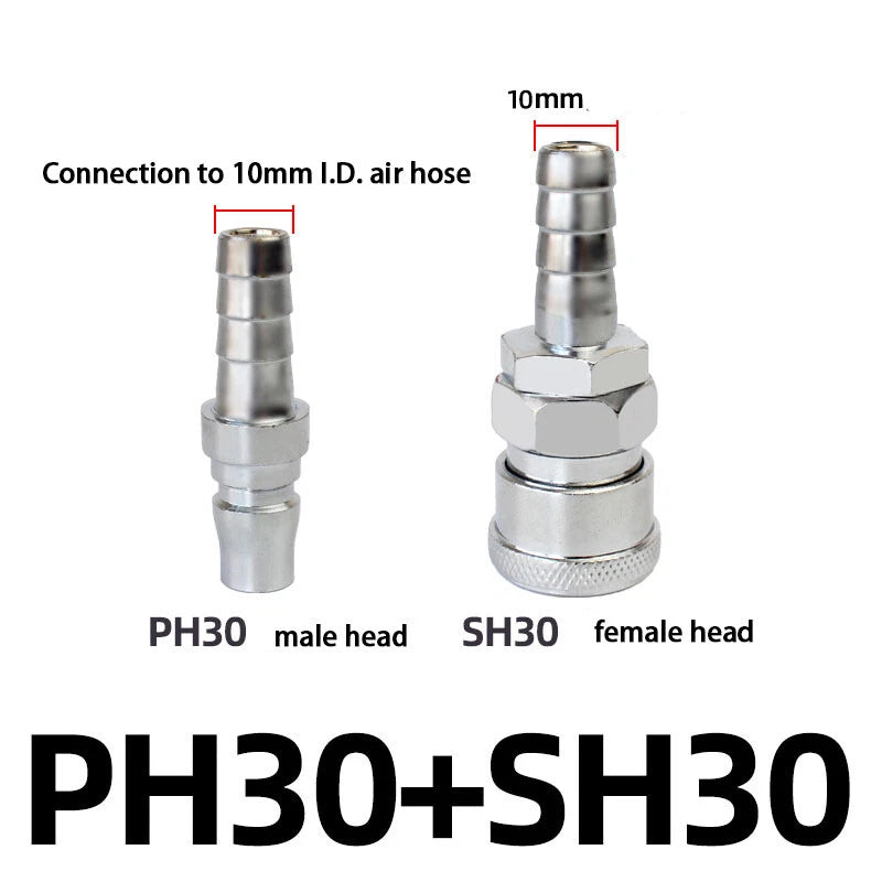 C-Type Self-Locking Air Line Quick Release Fittings — Hose Compressor Connectors