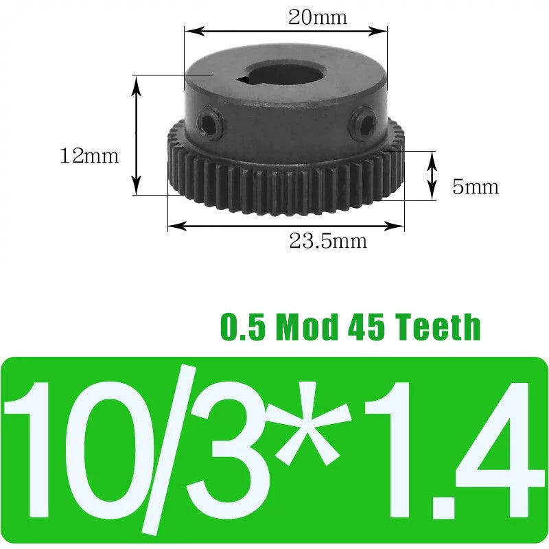 0.5 Mod 45 Teeth Spur Gears Transmission Gear With Step Motor Gears 45# Steel