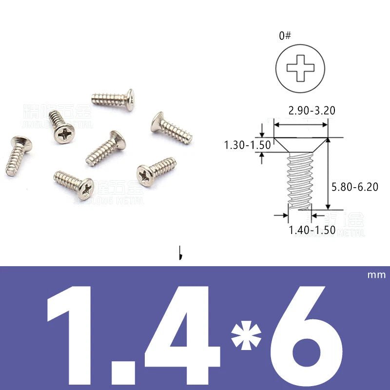 Phillips Countersunk Flat Head Machine Screws M1.2–M1.8 | Zinc & Nickel Plated - HomeDIYer