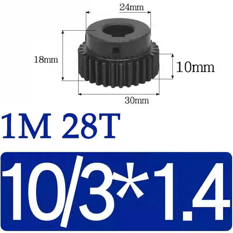 Spur Gears 1 Mod Transmission Gear With Step 45# Steel Pinion Motor Gear 10T~29T