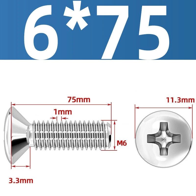 Phillips Oval Head Machine Screws Stainless Steel — M1.6 to M10, All Sizes - HomeDIYer