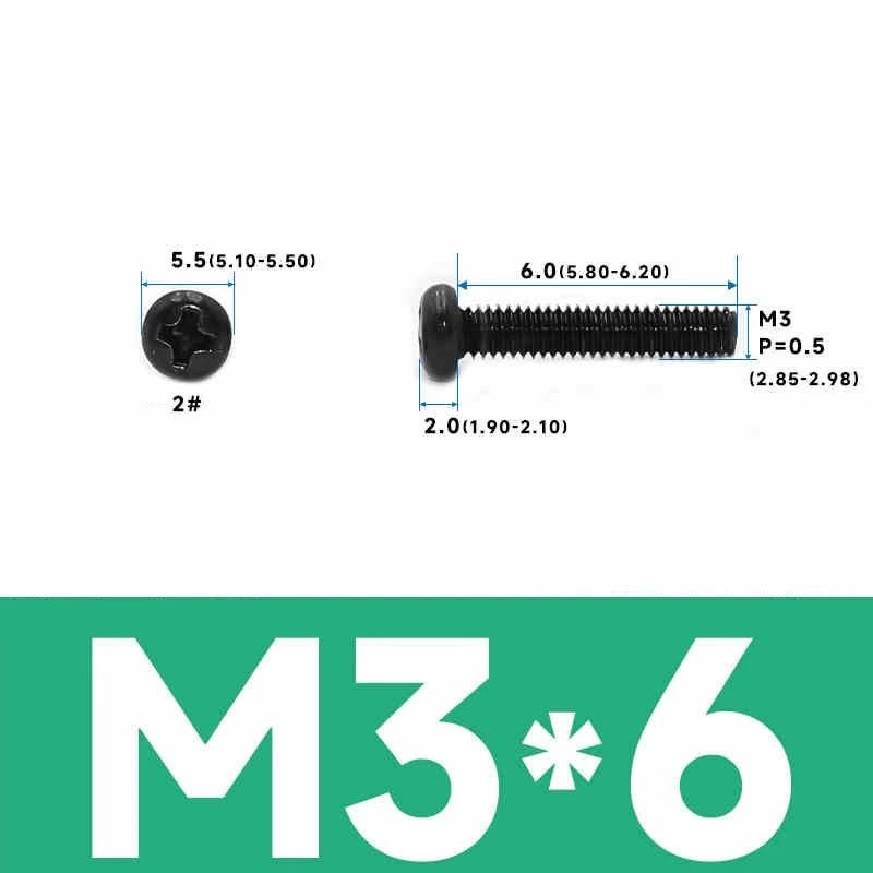 Phillips Pan Head Machine Screws – Carbon Steel M1 to M4, Multiple Lengths & Finishes - HomeDIYer