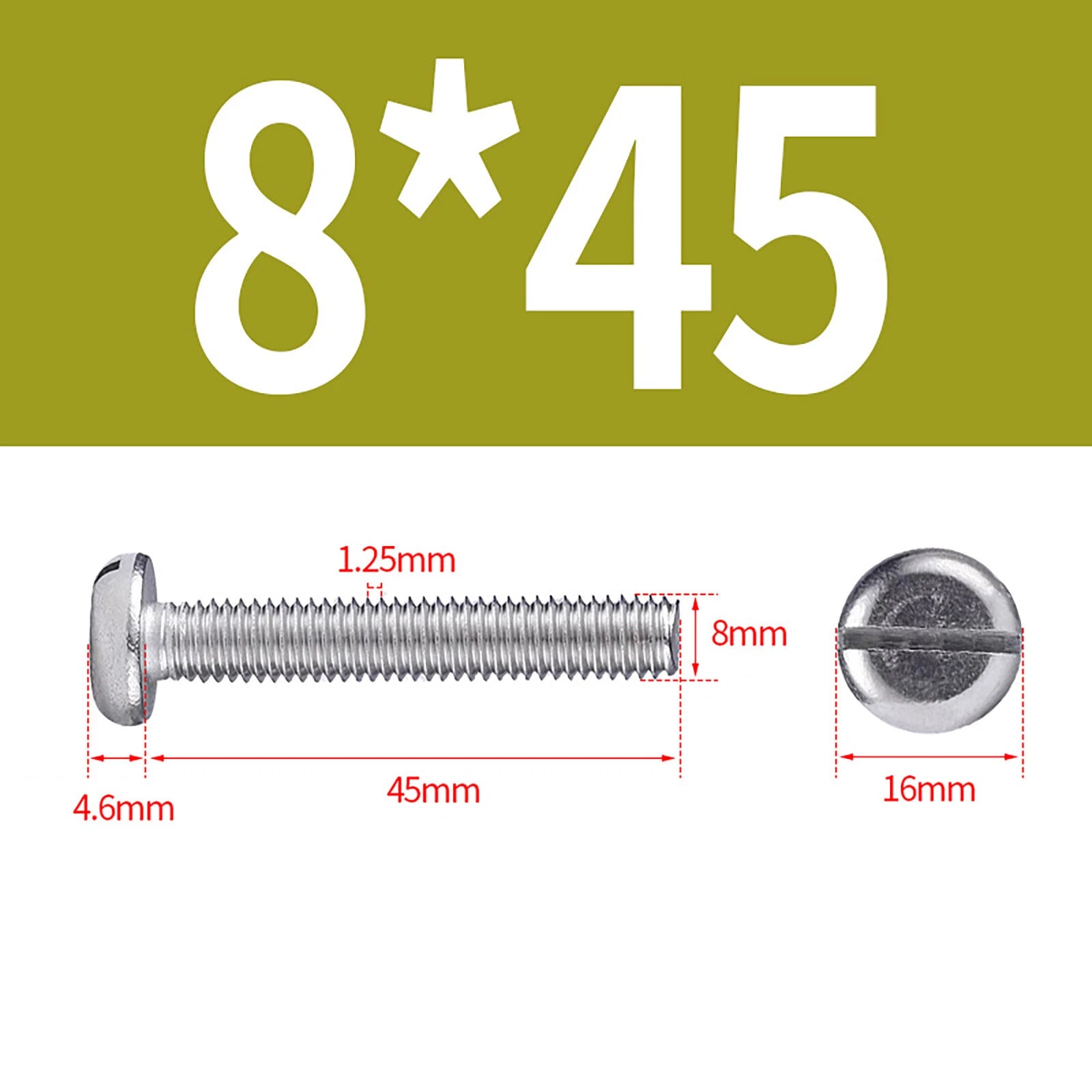 M1.6 to M10 Slotted Cheese Head Machine Screws | A2 Stainless Steel DIN 84