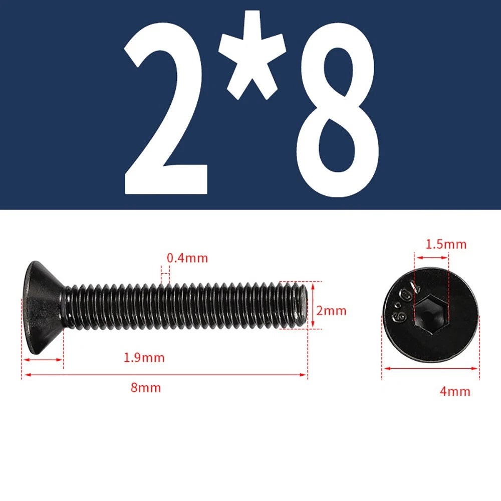 M2-M6 Countersunk Socket Head Cap Screws – Grade 10.9 Alloy Steel