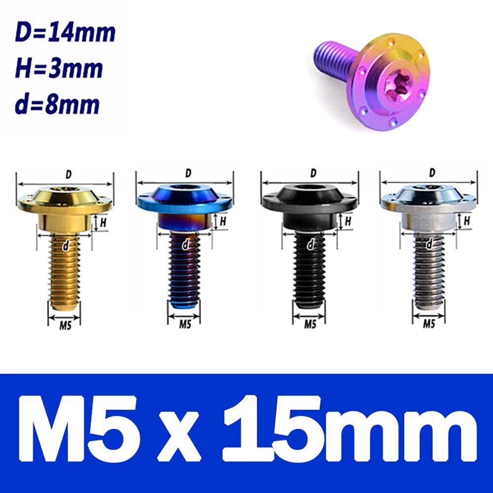 M5 Titanium Stepped Screw — Low Profile Torx Head with Washer | 13 15 16 19 20mm - HomeDIYer