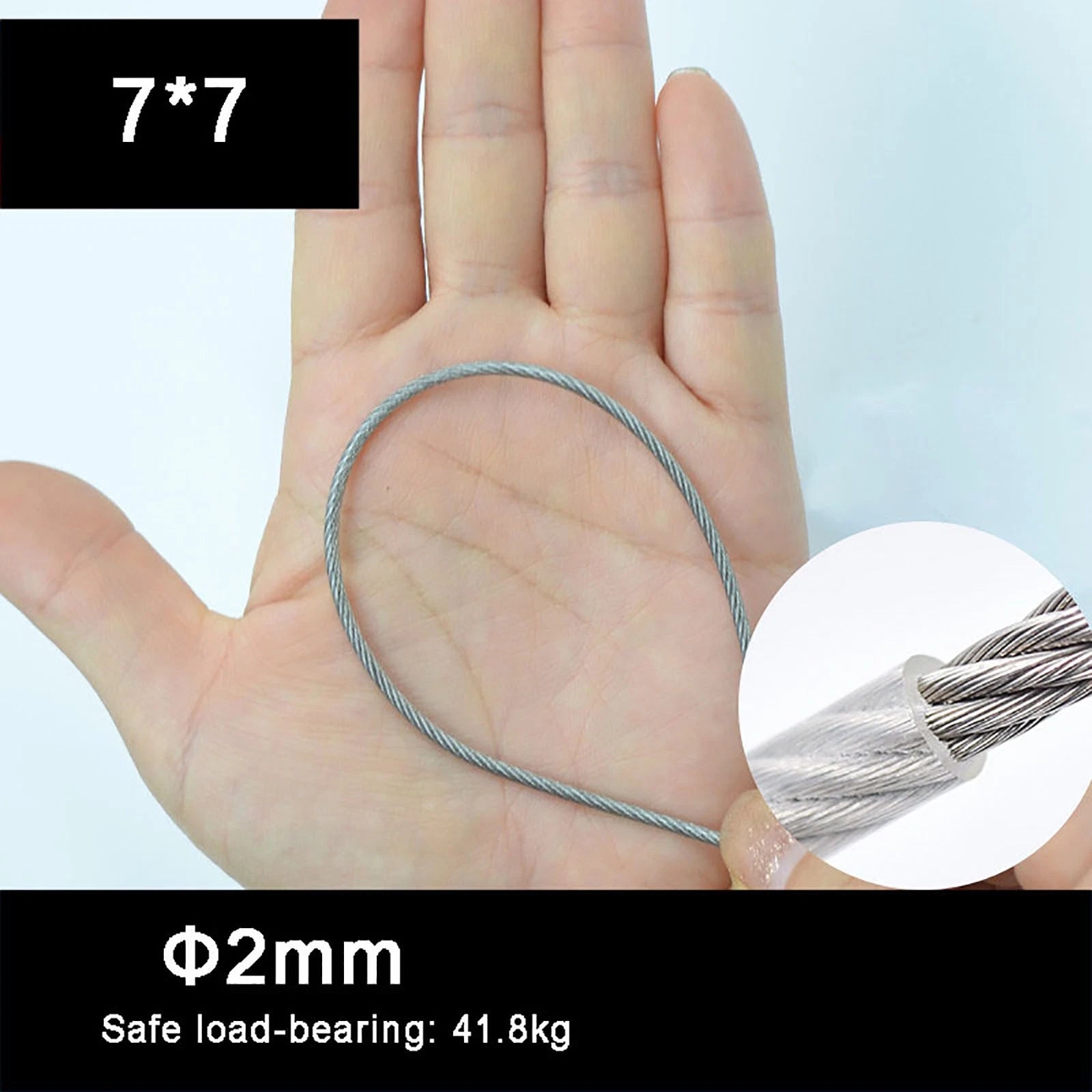 Stainless Steel Wire Rope Lifting Metal Cable Clear Black PVC Coated Φ0.6mm-5mm