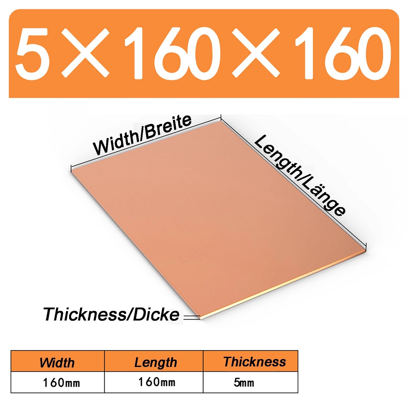 Natural Copper Sheet Metal guillotine cut - 0.3mm - 6.0mm - Multiple