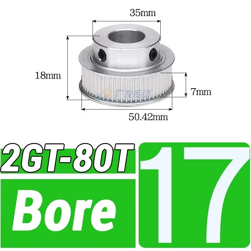GT2 Timing Belt Pulley 16-100 Teeth 6-10mm Teeth Width Bore 3mm-25mm For 3D