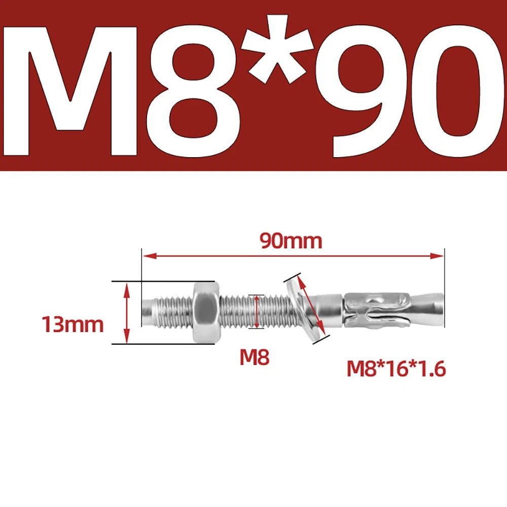316 Stainless Steel Through Bolts – Wall Expansion Anchor Bolts M6–M16 - HomeDIYer