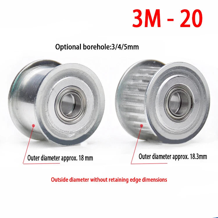 HTD 3M Timing Belt Pulley Idler Pulley 15-35T, Bore 3-17mm, for CNC, 3D Printer