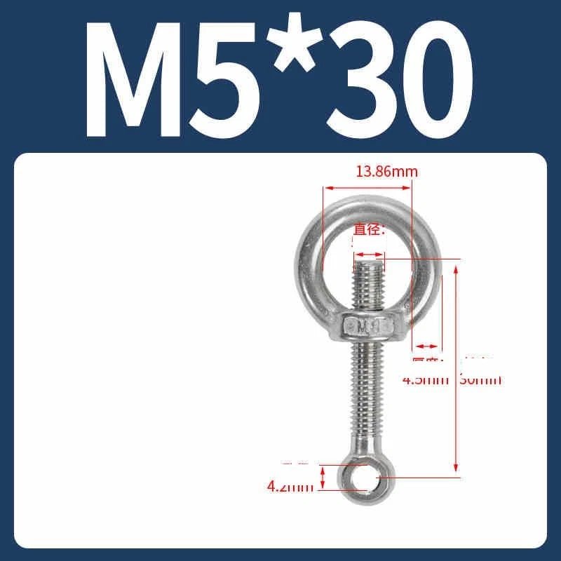 A2 Stainless Steel Eye Bolts with Nut — M5 M6 M8 M10 M12 Threaded Ring Screws - HomeDIYer
