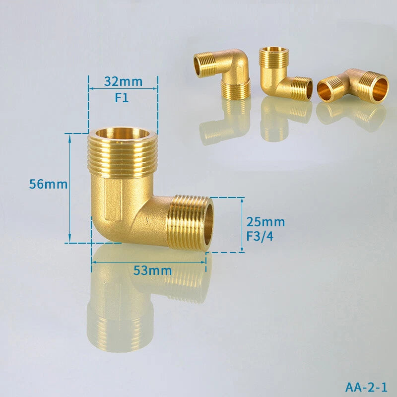 Brass Elbow Pipe Fitting – 1" Internal & External Thread, Plumbing Connector
