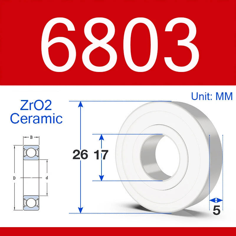 ZrO2 Ceramic Deep Groove Ball Bearing Double Shield 2RS Zirconia Roller Bearings