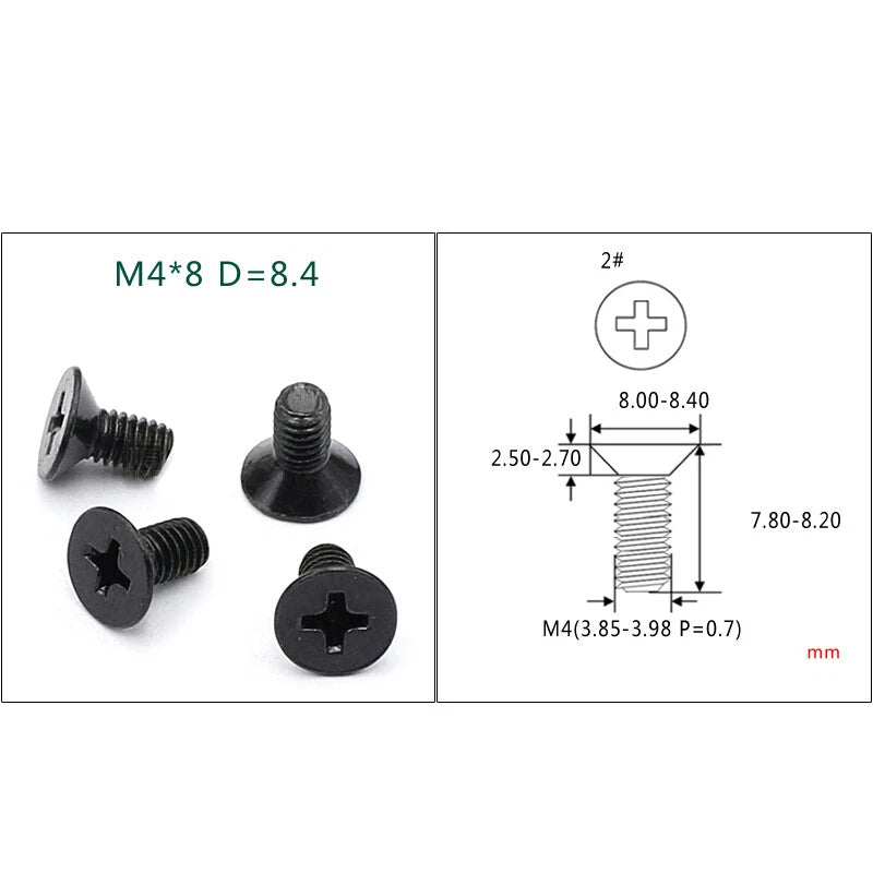 M4 M5 M6 Phillips Countersunk Screws – Zinc Plated Carbon Steel, 6–24mm Lengths (Bulk Pack)